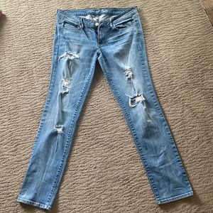 American Eagle distressed regular, skinny, stretch jeans